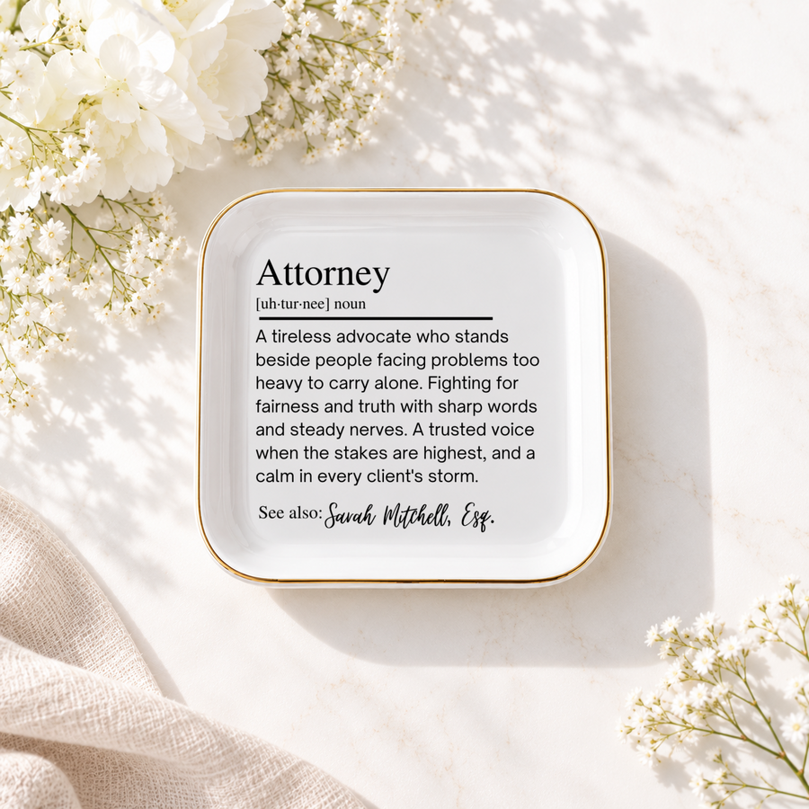 Personalized Attorney Gift, Custom Ring Dish New Lawyer Gift for Passed the Bar, Law School Graduation Gift