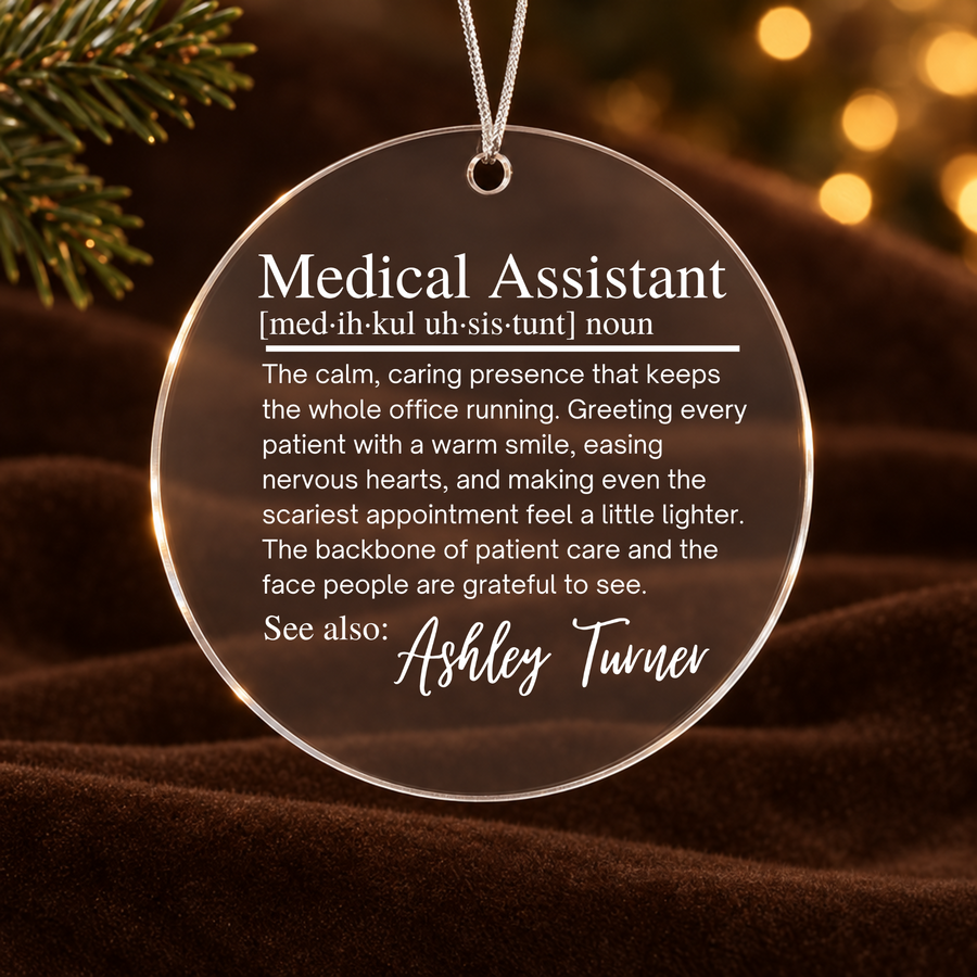 Personalized Medical Assistant Definition Ornament