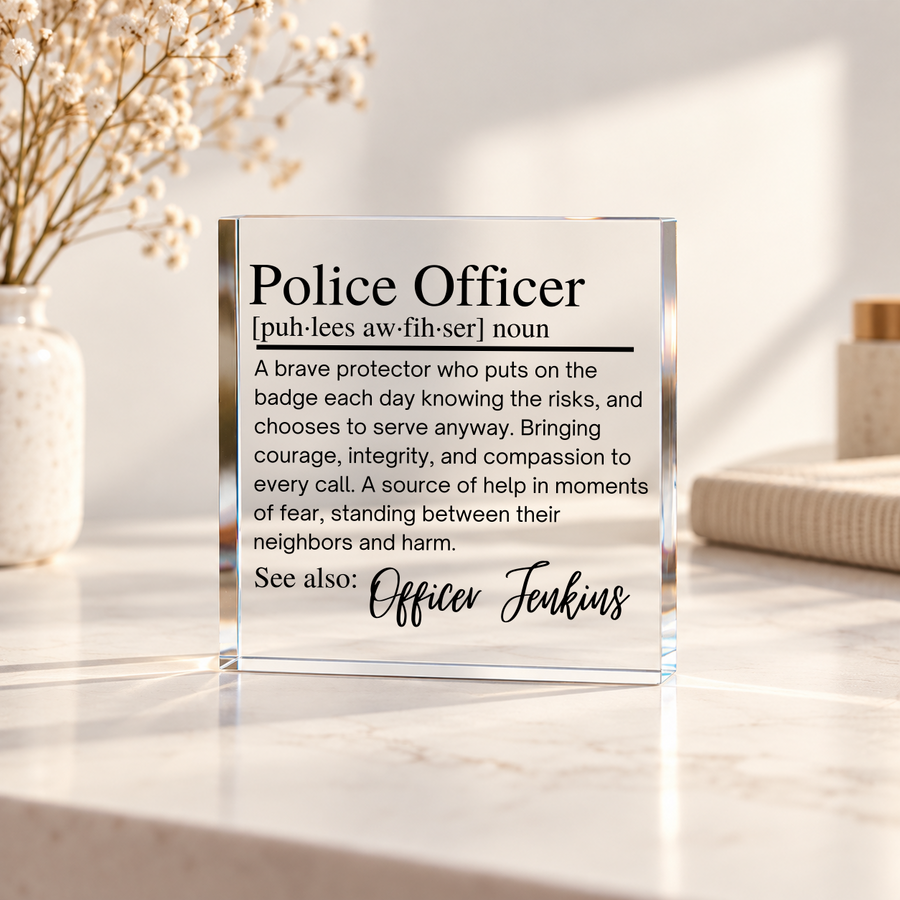 Police Officer Gifts, Personalized Police Plaque, Police Retirement Gift, Law Enforcement Gift, Thin Blue Line, Police Academy Graduation