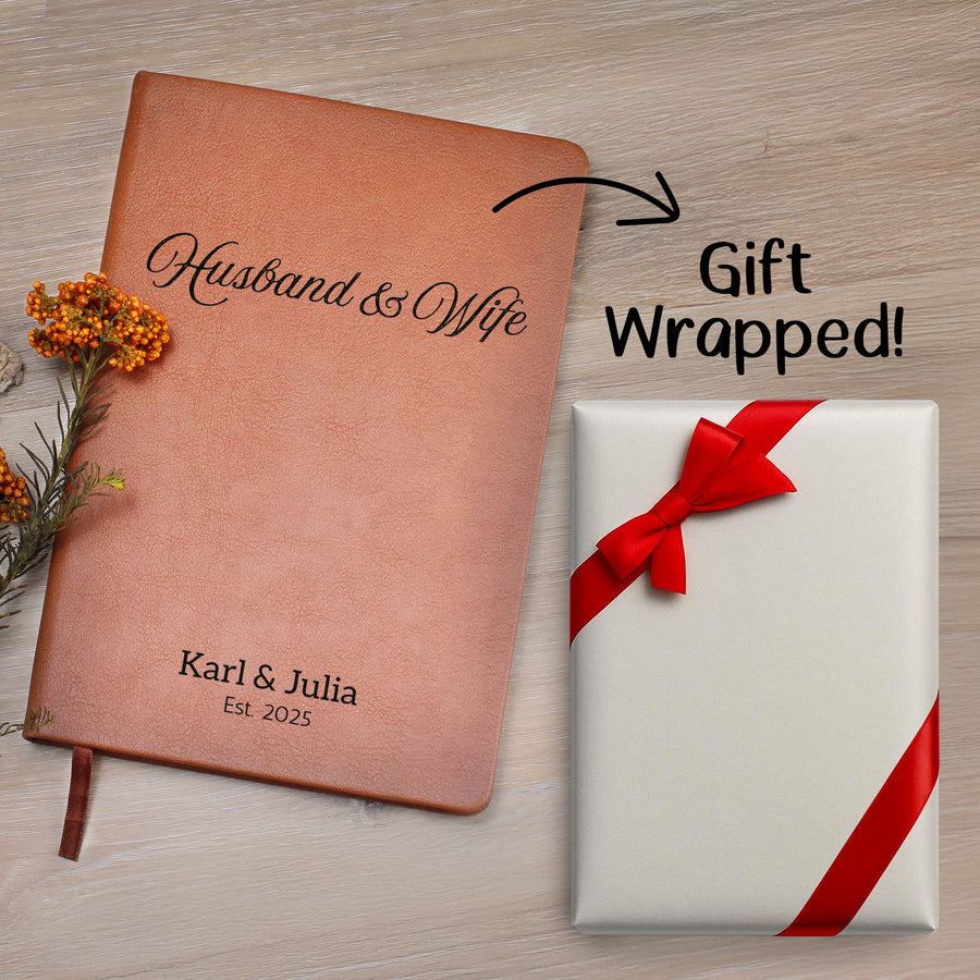 Valentines Day Gift for Couple Personalized Journal - Newlyweds Gift, Anniversary Gift For Couple