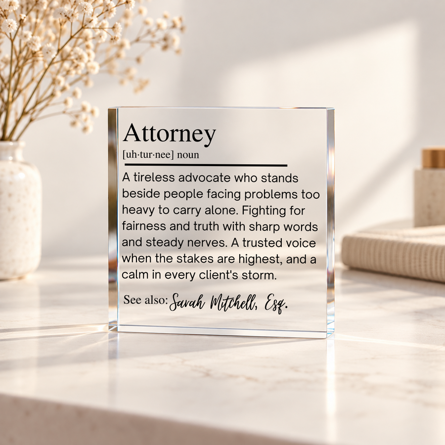 Attorney Gift, Personalized Lawyer Acrylic Plaque, New Lawyer Gift for Passed the Bar, Law School Graduation Gift
