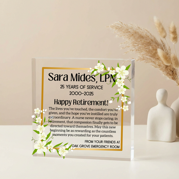 Personalized Nurse Retirement Plaque