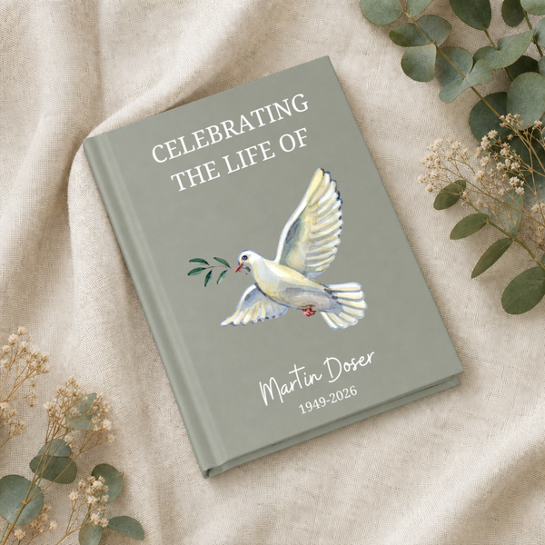 Personalized Funeral Sign In Book with Photo, Celebration of Life Book In Loving Memory Funeral Guest Book, Memorial Journal