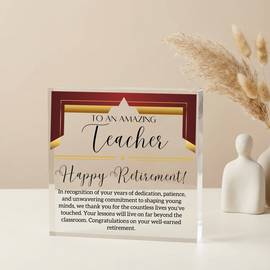 Personalized Teacher Retirement Plaque
