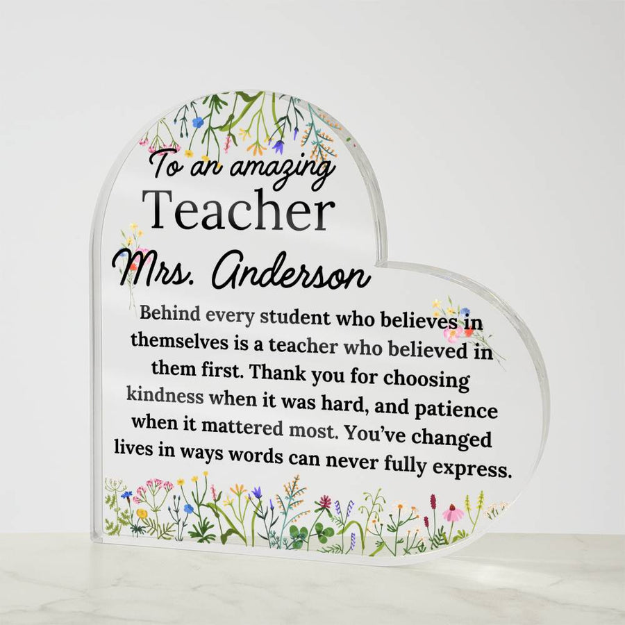 Personalized Teacher Plaque