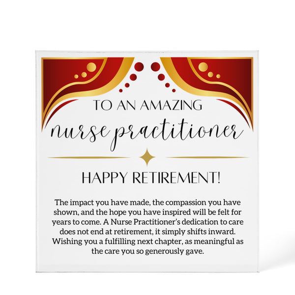 Personalized Nurse Practitioner Retirement Plaque
