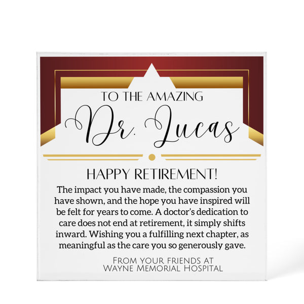 Personalized Doctor Retirement Plaque
