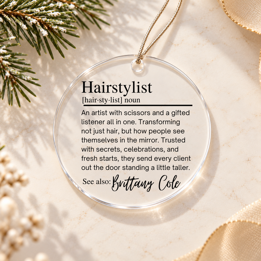 Personalized Hairstylist Definition Ornament