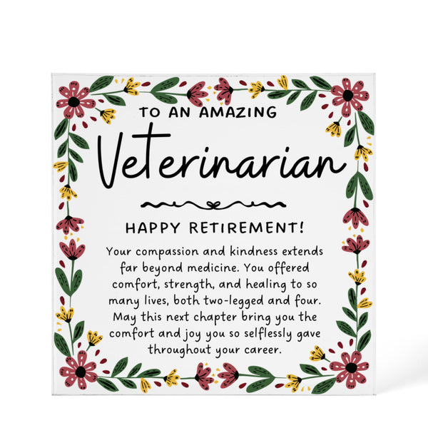 Personalized Veterinarian Retirement Plaque
