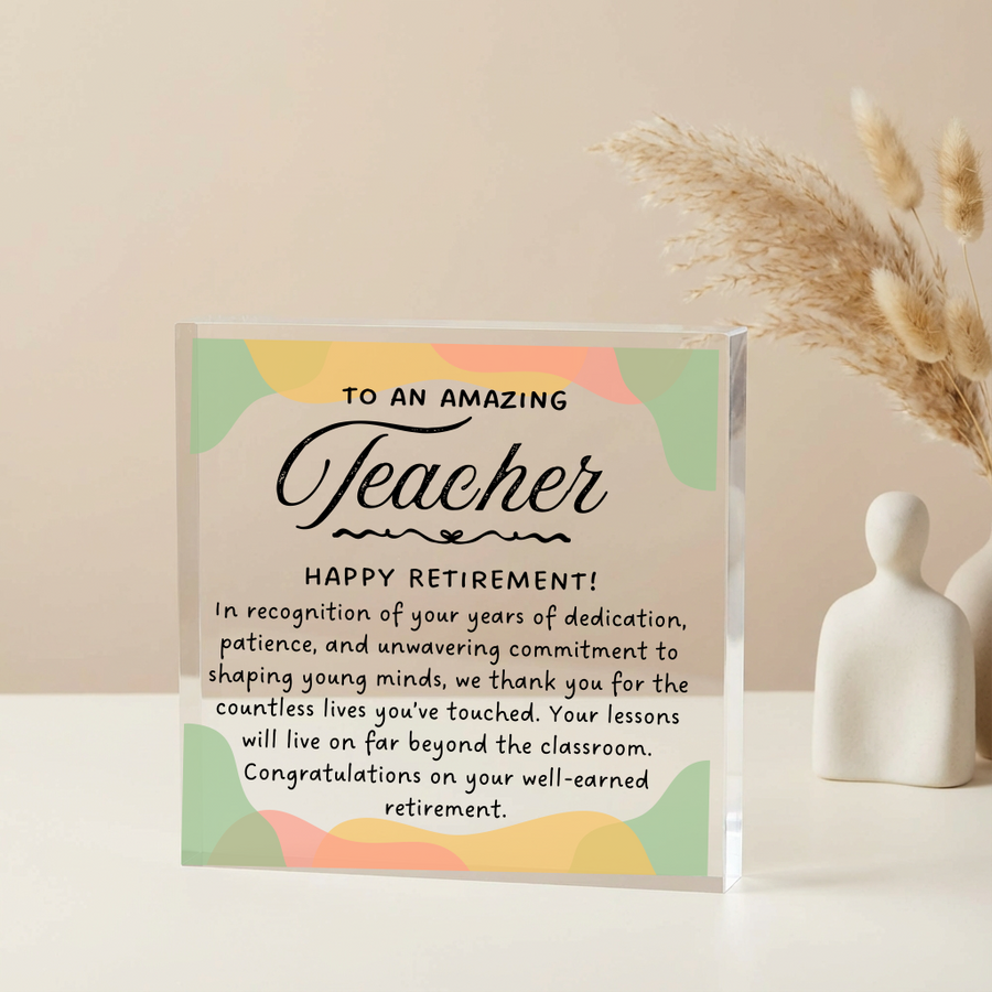 Personalized Teacher Retirement Plaque