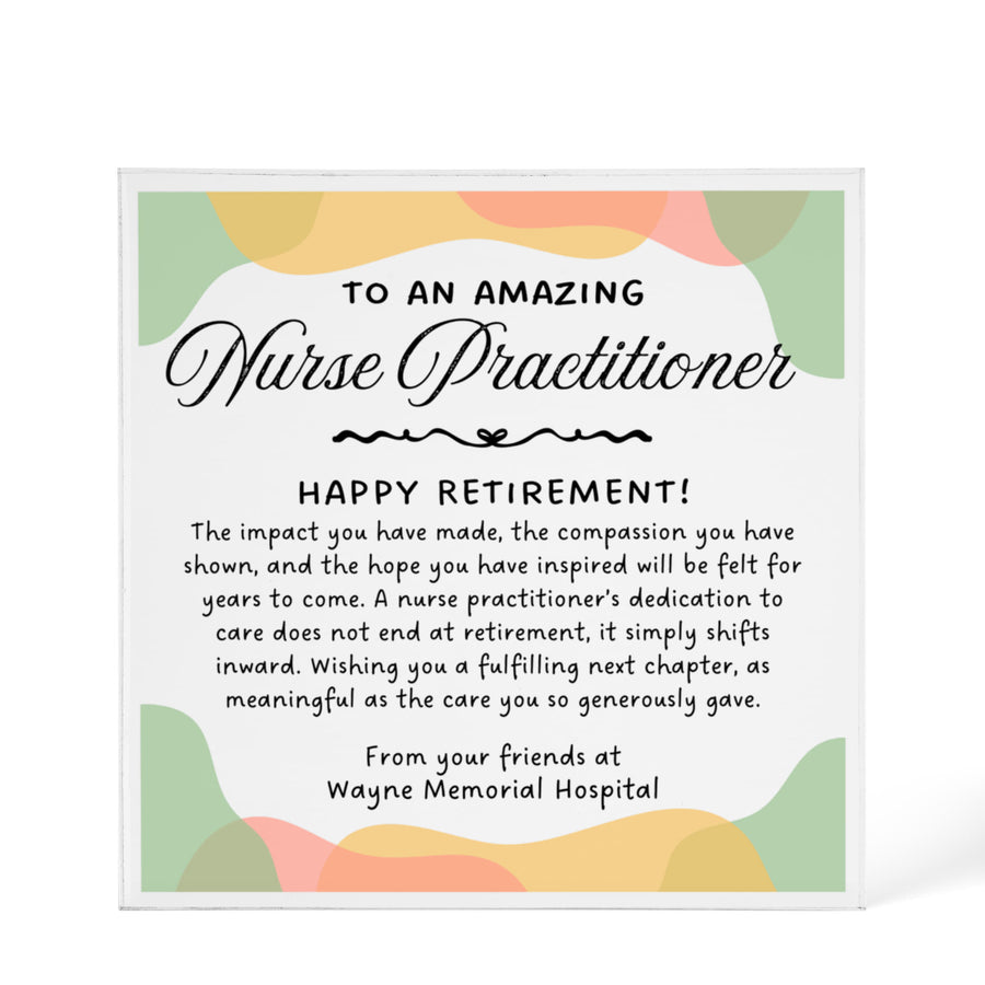 Personalized Nurse Practitioner Retirement Plaque