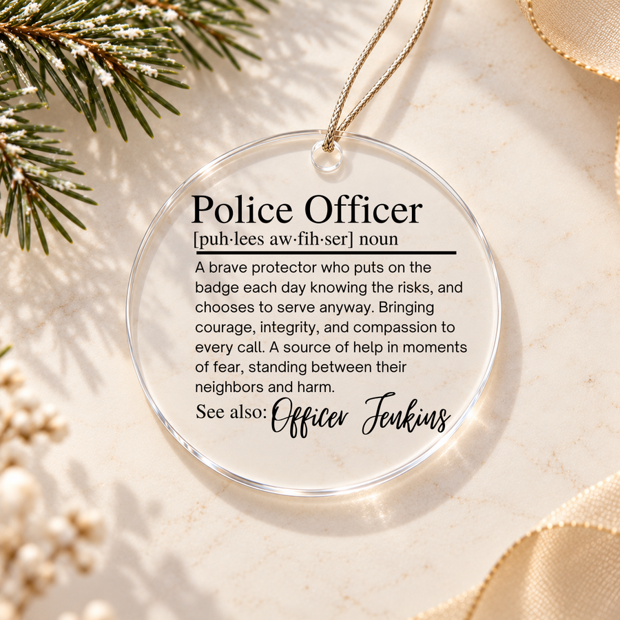 Personalized Police Officer Definition Ornament