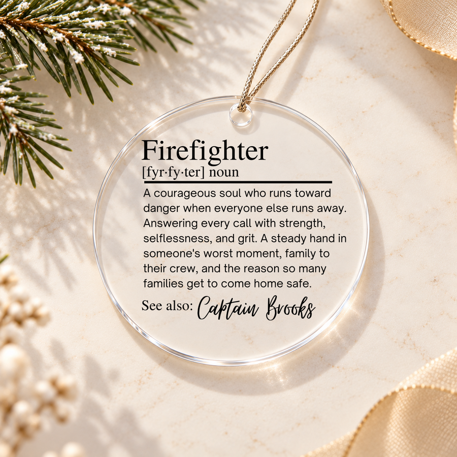 Personalized Firefighter Definition Ornament