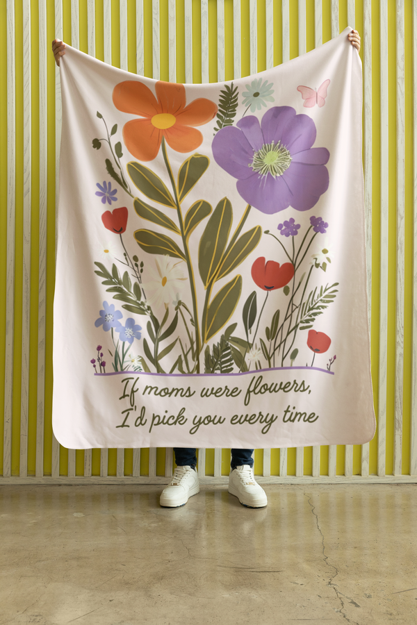 Personalized Floral Blanket