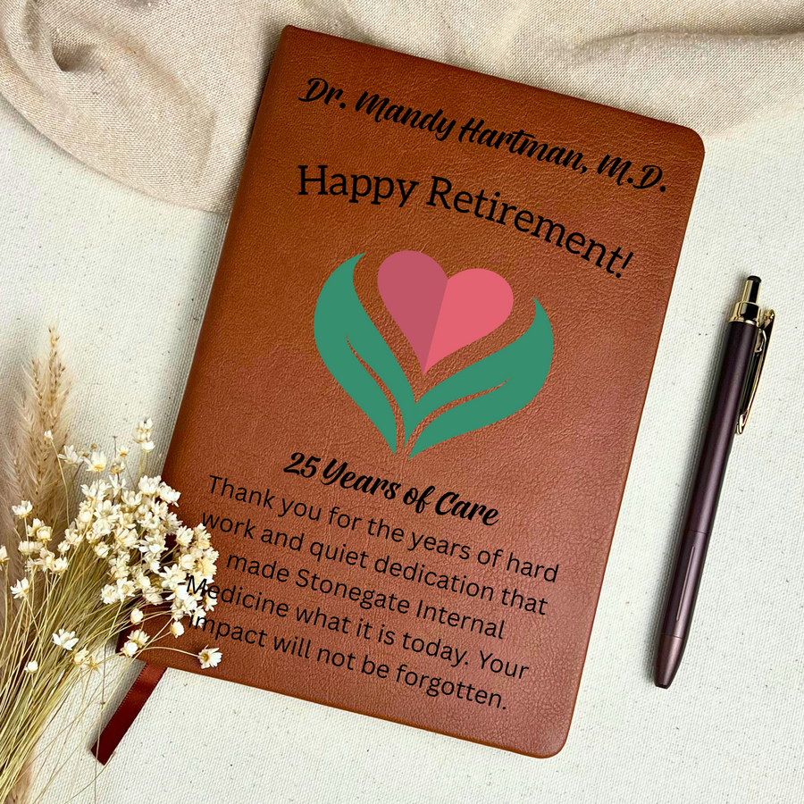 Personalized Pediatrician Retirement Gift, Custom Name Journal for Retiring Doctor, Physician Keepsake Notebook