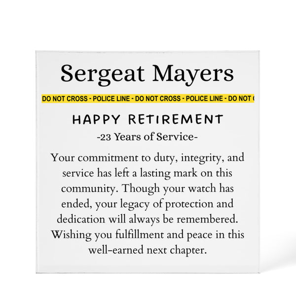 Personalized Police Retirement Plaque