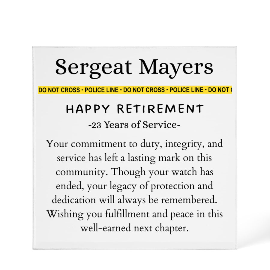 Personalized Police Retirement Plaque