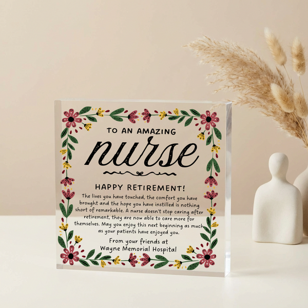 Personalized Nurse Retirement Plaque