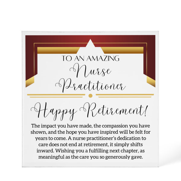 Personalized Nurse Practitioner Retirement Plaque