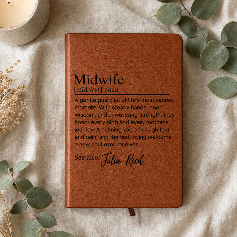 Midwife Gift, Personalized Midwife Journal, Doula Gift, Midwife Thank You, Midwife Graduation Gift, Birth Worker Custom Engraved Notebook