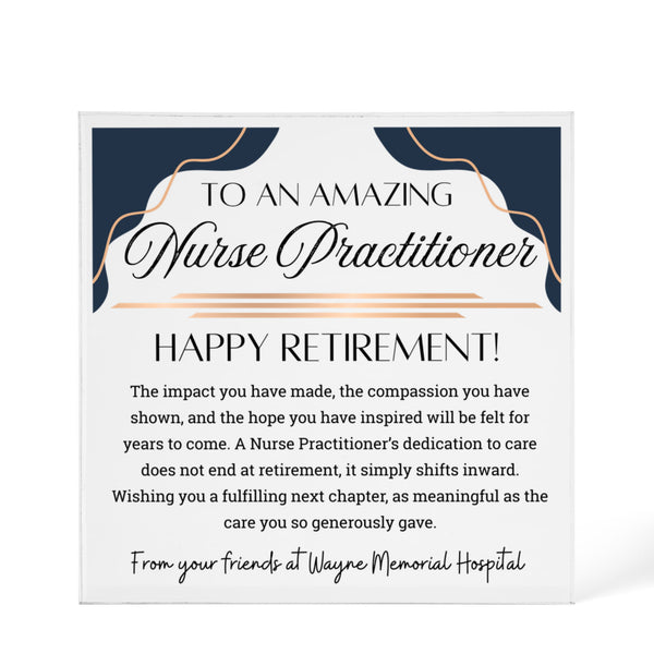 Personalized Nurse Practitioner Retirement Plaque