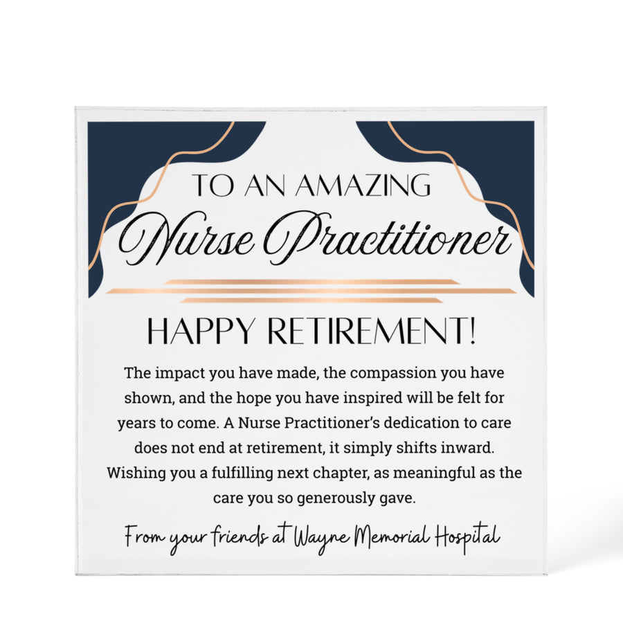 Personalized Nurse Practitioner Retirement Plaque
