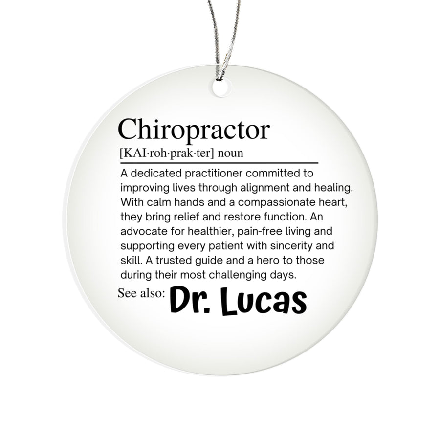Chiropractor Ornament Personalized Gift, Custom Chiropractic Gift for New Graduate Shatterproof