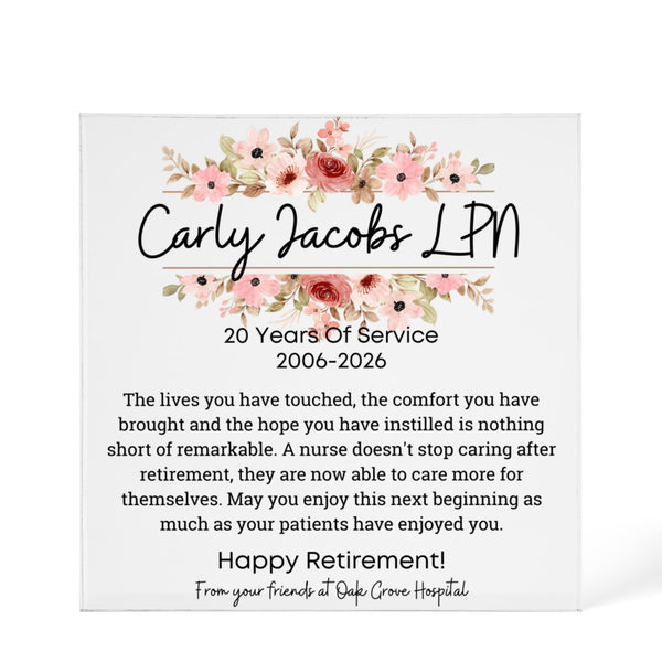 Personalized Nurse Retirement Plaque