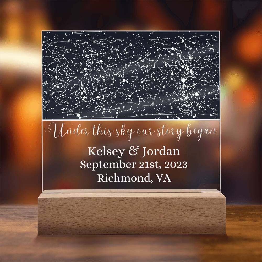 Light Up Personalized Star Map - Under This Sky Our Story Began