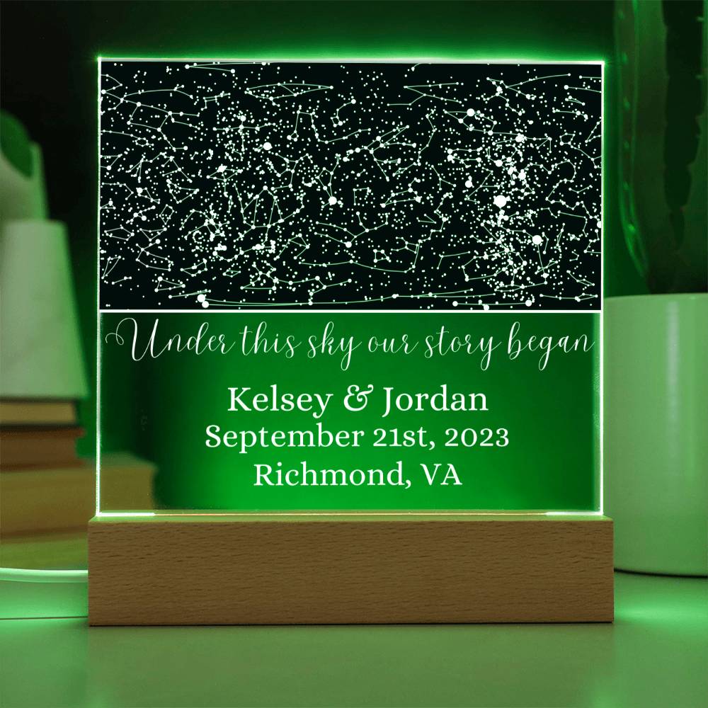 Light Up Personalized Star Map - Under This Sky Our Story Began