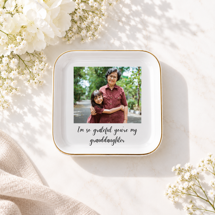 Custom Photo Ring Dish From Grandma, Granddaughter Christmas  or Birthday Gift from Grandma