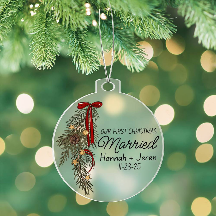 Personalized Newlywed Christmas Ornament