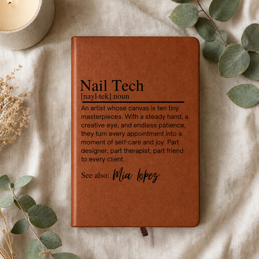 Nail Tech Gifts, Personalized Nail Tech Journal, Nail Artist Gift, Salon Owner Gift, Esthetician Gift, Nail Technician Custom Notebook