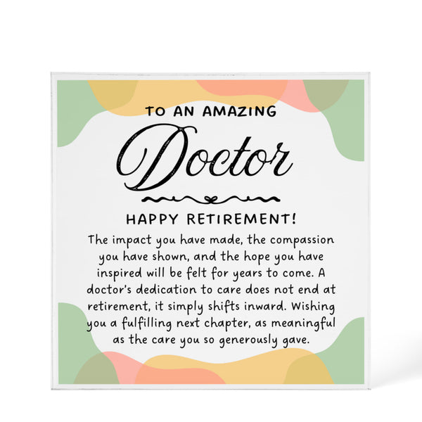 Personalized Doctor Retirement Plaque