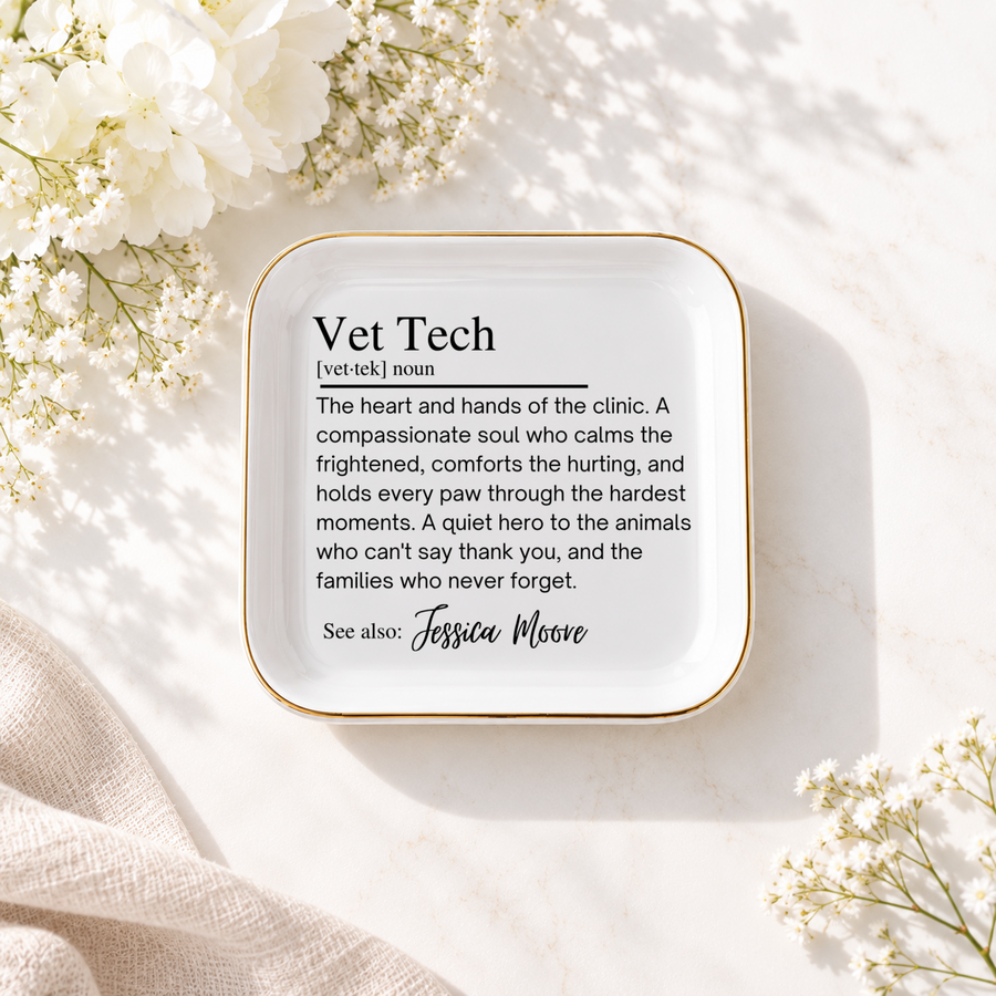Vet Tech Gifts, Personalized Vet Tech Ring Dish, Vet Tech Week Gift, Vet Nurse Gift, Vet Assistant Appreciation, Custom Jewelry Dish