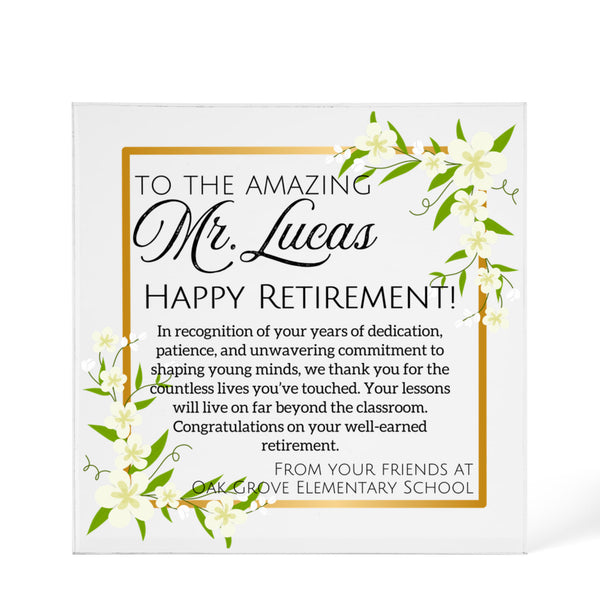 Personalized Teacher Retirement Plaque