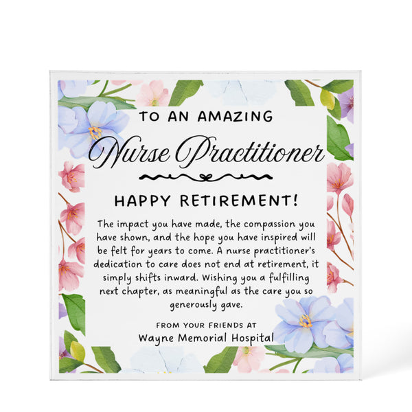 Personalized Nurse Practitioner Retirement Plaque