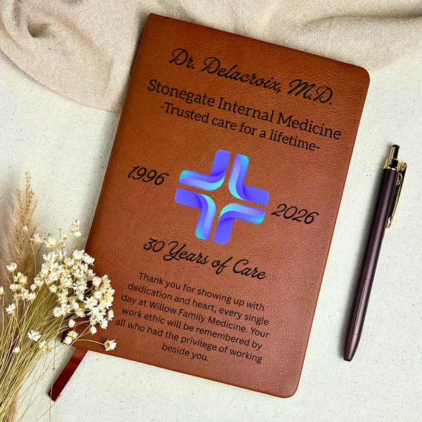 Personalized Dentist Retirement Gift, Custom Name Journal for Retiring Doctor, Dental Office Keepsake Notebook