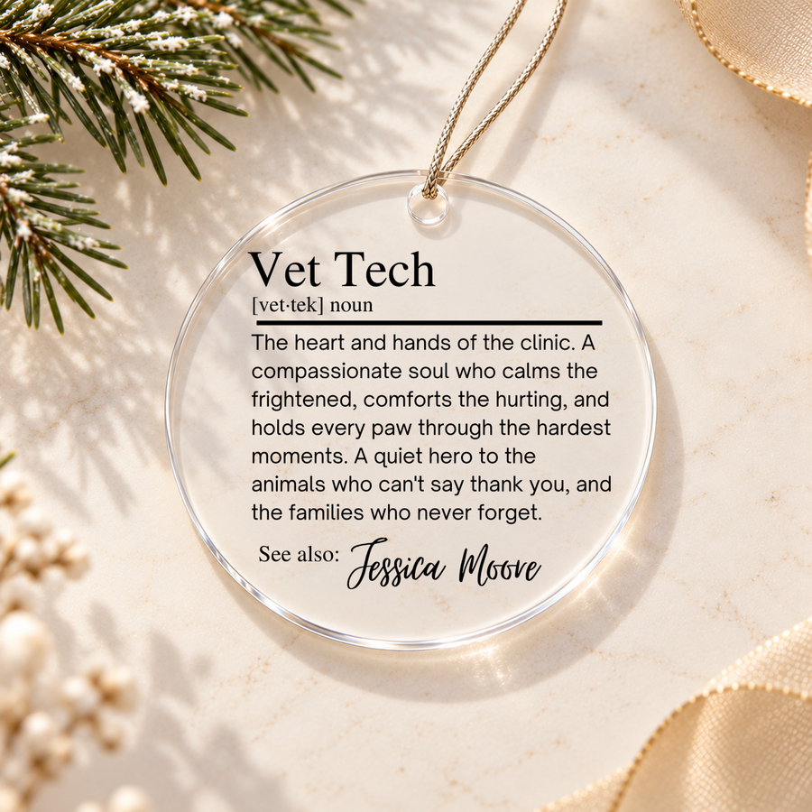 Personalized Vet Tech Definition Ornament