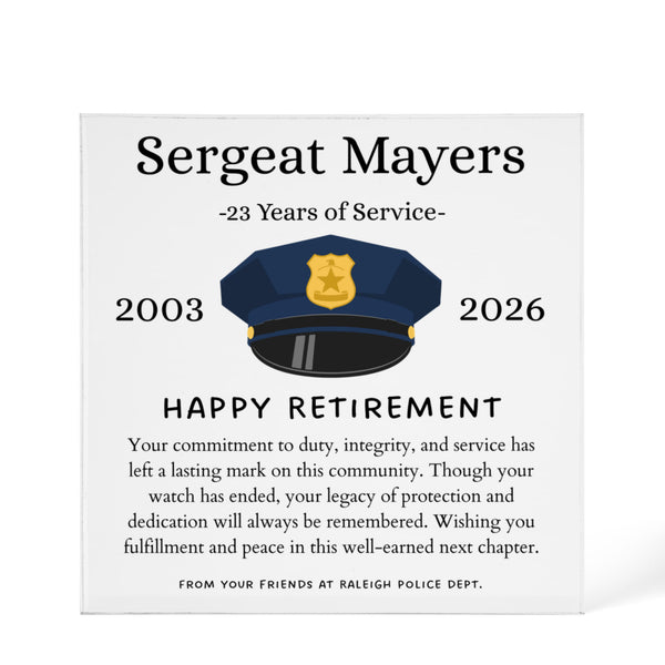 Personalized Teacher Retirement Plaque