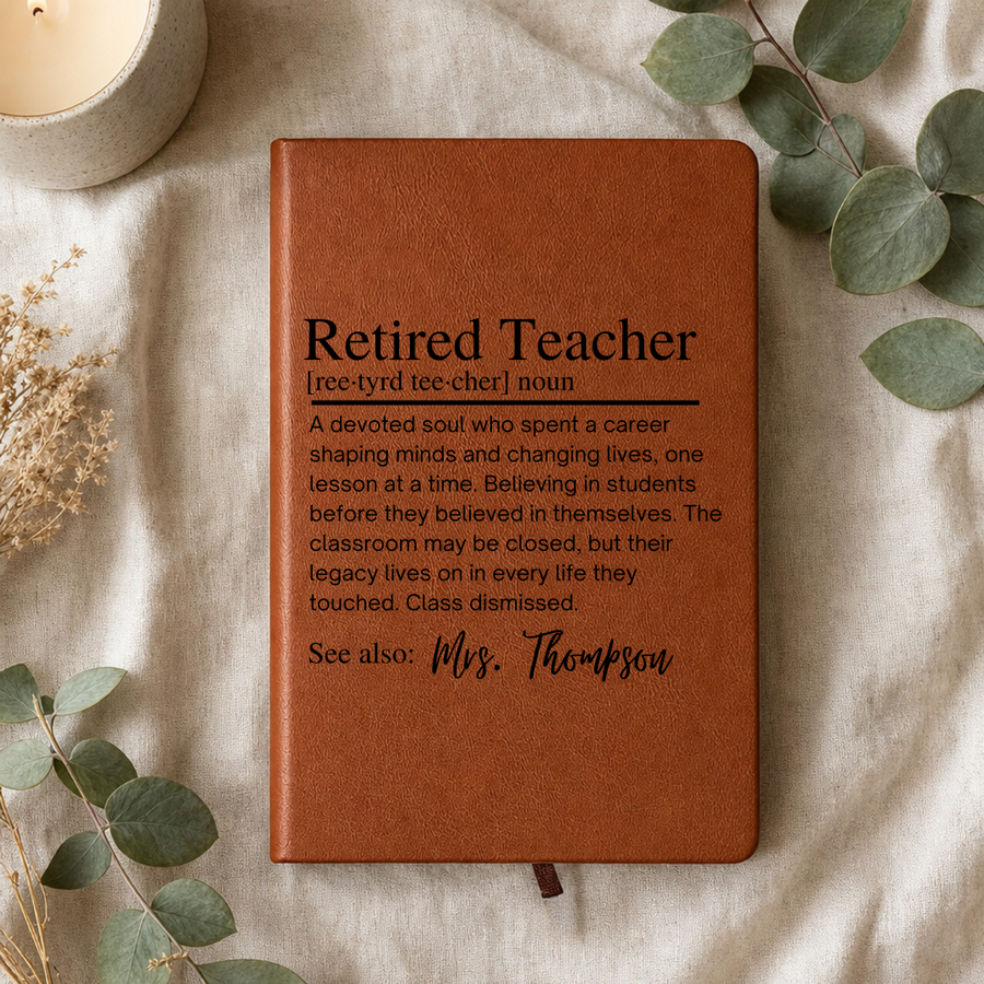 Teacher Retirement Gift, Personalized Retired Teacher Journal, Retirement Gift for Teacher, Principal Retirement, Engraved Notebook
