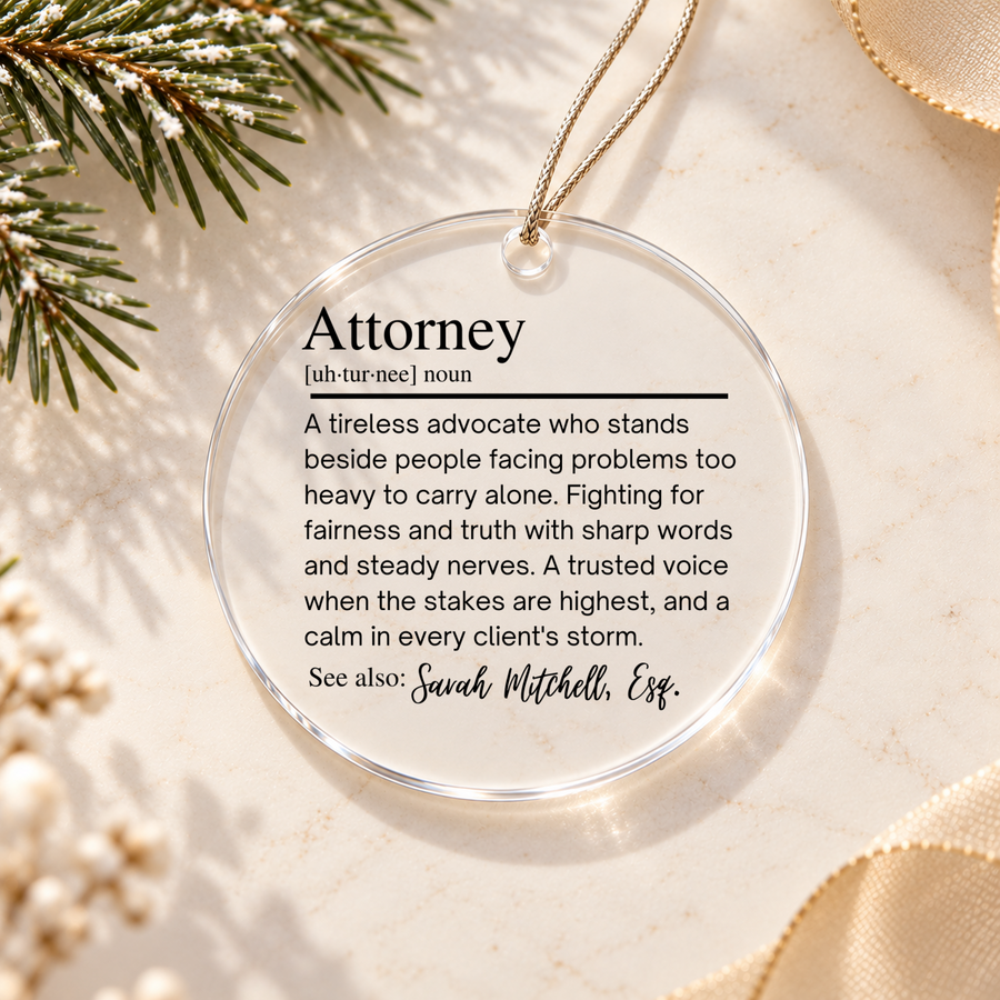 Personalized Attorney Definition Ornament