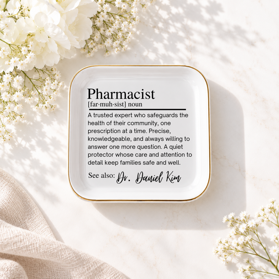 Pharmacist Gifts, Personalized Pharmacist Ring Dish, Pharmacy Gift, Pharmacy Tech Gift, Pharmacy Student Graduation, Custom Jewelry Dish