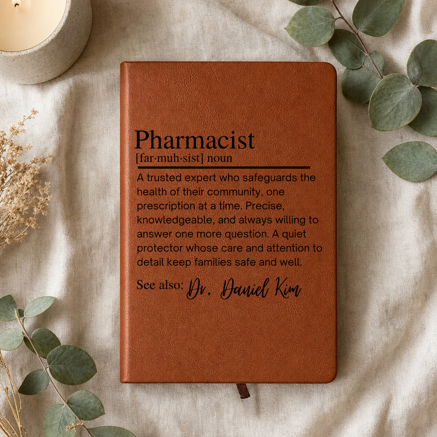 Pharmacist Gifts, Personalized Pharmacist Journal, Pharmacy Gift, Pharmacy Tech Gift, Pharmacy Student Graduation, Custom Engraved Notebook