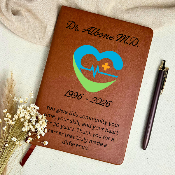 Personalized Gynecologist Retirement Gift, Custom Name Journal for Retiring OB-GYN Doctor, Physician Keepsake Notebook