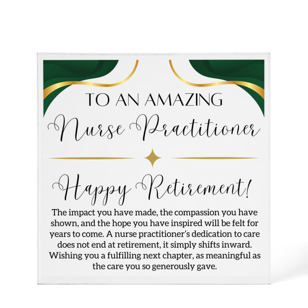 Personalized Nurse Practitioner Retirement Plaque