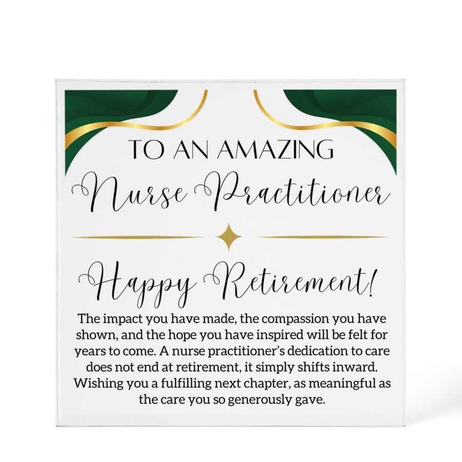 Personalized Nurse Practitioner Retirement Plaque