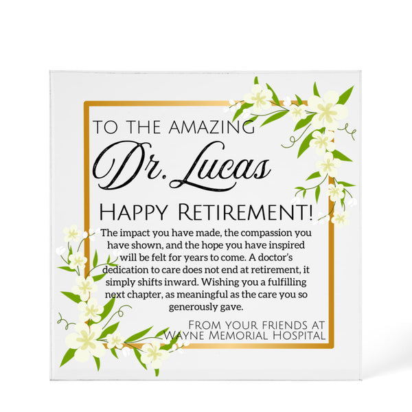 Personalized Doctor Retirement Plaque