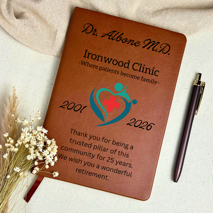 Personalized Psychiatrist Retirement Gift, Custom Name Journal for Retiring Doctor, Physician Keepsake Notebook
